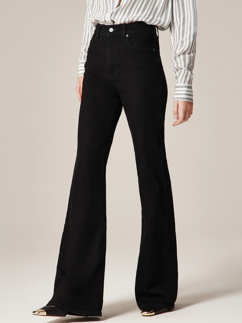 J. Crew Black Rinse Vintage Flare Wide-Leg Jeans Stretch Size 29